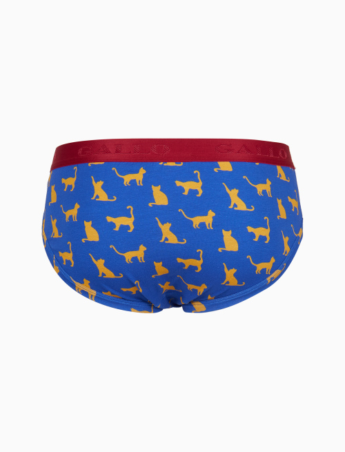 Slip intimo uomo cotone blu fantasia gatti - Intimo | Gallo 1927 - Official Online Shop