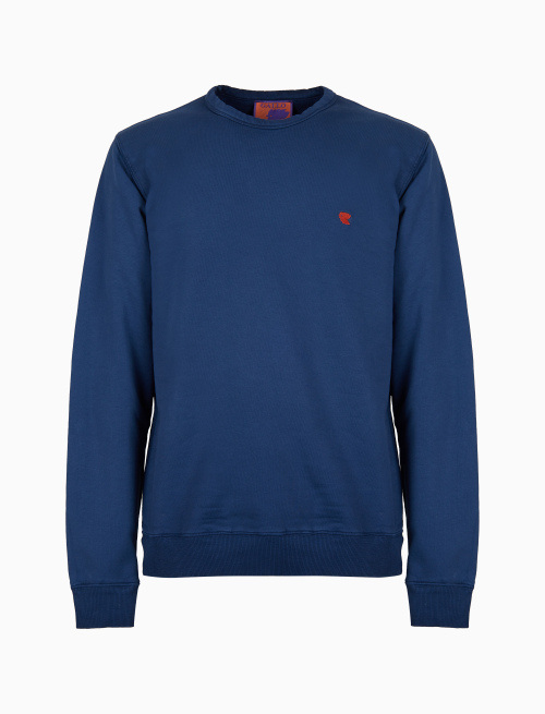 Unisex plain blue cotton crew-neck sweatshirt - Clothing | Gallo 1927 - Official Online Shop