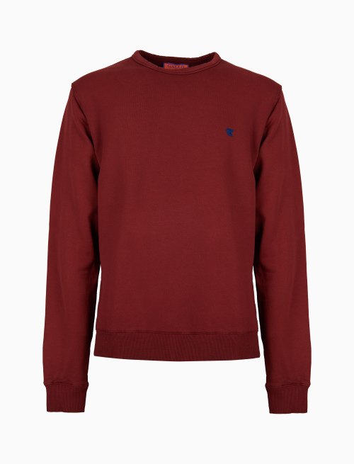 Unisex plain burgundy cotton crew-neck sweatshirt - Sweatshirts | Gallo 1927 - Official Online Shop