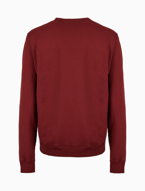 Felpa girocollo unisex cotone bordò tinta unita - Abbigliamento | Gallo 1927 - Official Online Shop