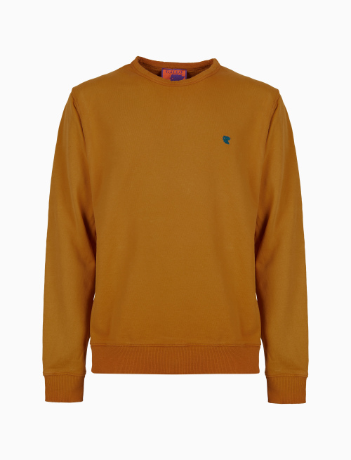 Unisex plain yellow cotton crew-neck sweatshirt - Sweatshirts | Gallo 1927 - Official Online Shop