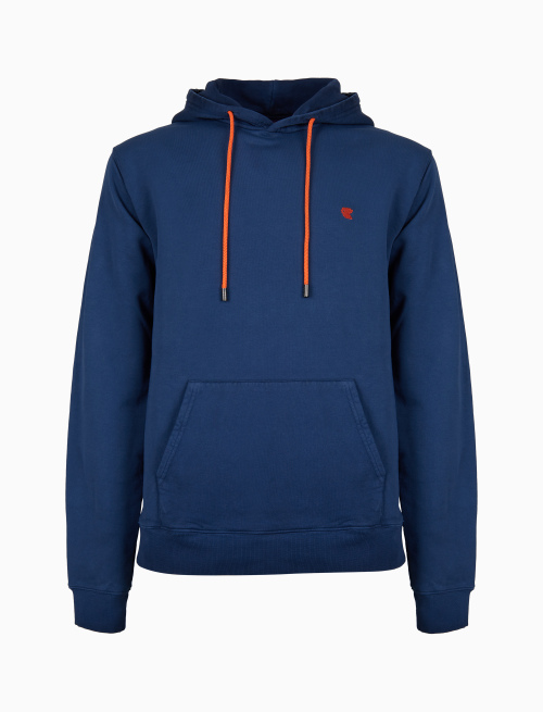 Unisex plain blue cotton hoodie - Sweatshirts | Gallo 1927 - Official Online Shop