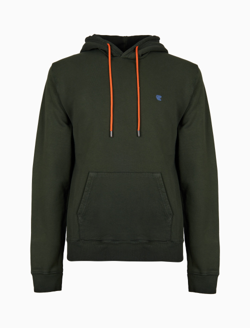 Unisex plain green cotton hoodie - Sweatshirts | Gallo 1927 - Official Online Shop