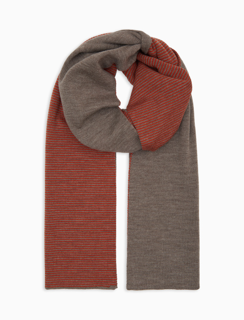 Men's beige wool scarf with Windsor stripes - Windsor | Gallo 1927 - Official Online Shop