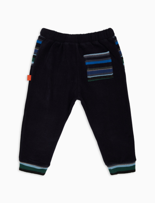 Kids' plain blue fleece trousers - Black Friday Kids | Gallo 1927 - Official Online Shop