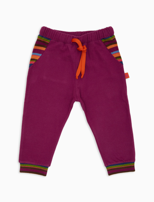 Kids' plain fuchsia fleece trousers - Clothing | Gallo 1927 - Official Online Shop