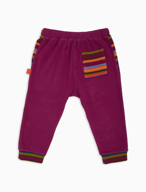 Kids' plain fuchsia fleece trousers - Black Friday Kids | Gallo 1927 - Official Online Shop
