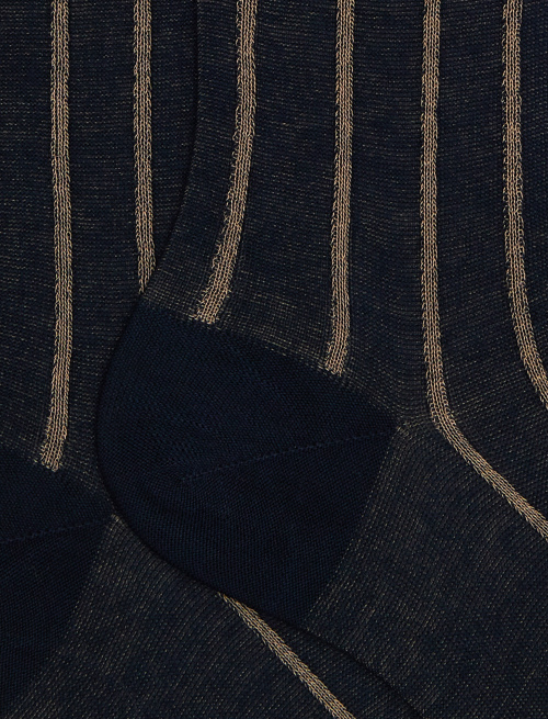 Women's long blue spaced twin-rib cotton socks - New In | Gallo 1927 - Official Online Shop
