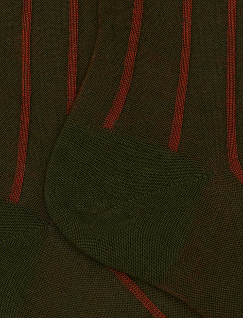 Women's long green spaced twin-rib cotton socks - Socks | Gallo 1927 - Official Online Shop