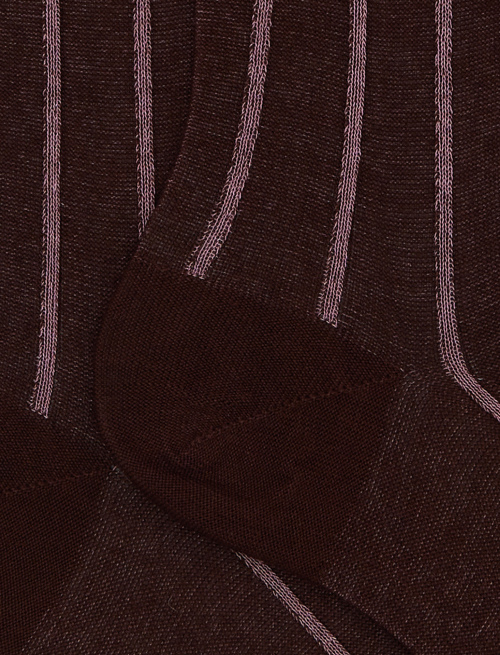 Women's long brown spaced twin-rib cotton socks - Socks | Gallo 1927 - Official Online Shop