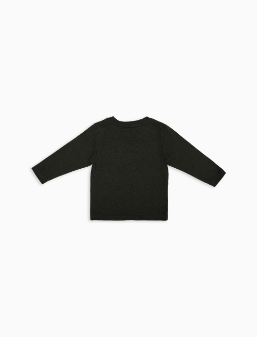 Kids' long-sleeved plain green T-shirt - Black Friday Kids | Gallo 1927 - Official Online Shop