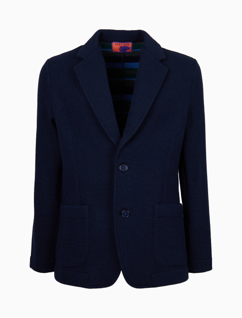 Men's plain blue wool jacket - Clothing | Gallo 1927 - Official Online Shop