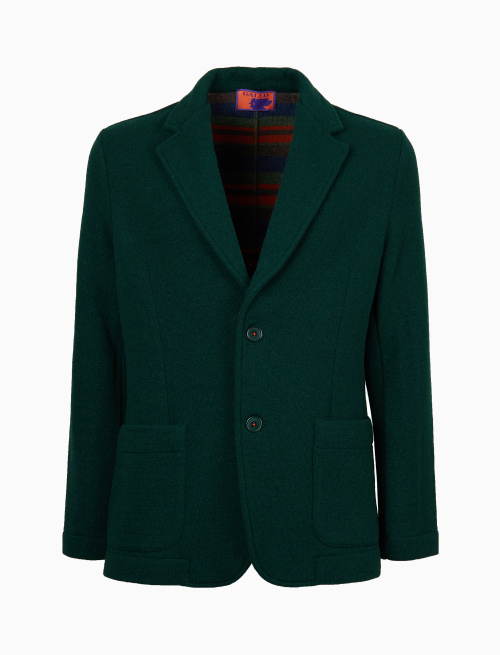 Men's plain green wool jacket - Jackets and vests | Gallo 1927 - Official Online Shop