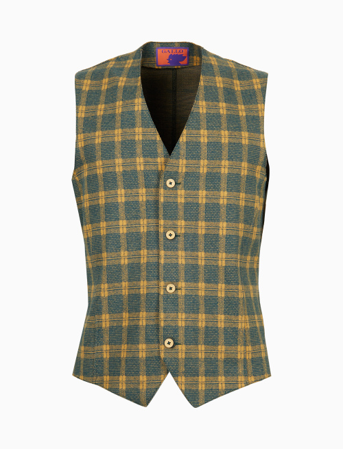 Gilet uomo giallo fantasia scozzese - Abbigliamento | Gallo 1927 - Official Online Shop