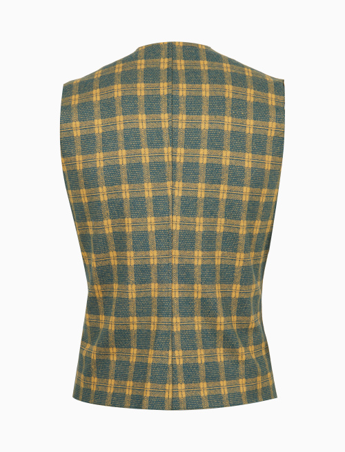 Men's yellow tartan-patterned vest - Clothing | Gallo 1927 - Official Online Shop