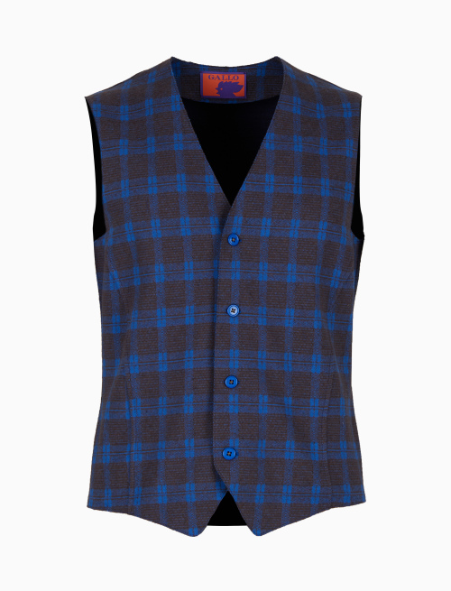 Gilet uomo blu fantasia scozzese - Abbigliamento | Gallo 1927 - Official Online Shop