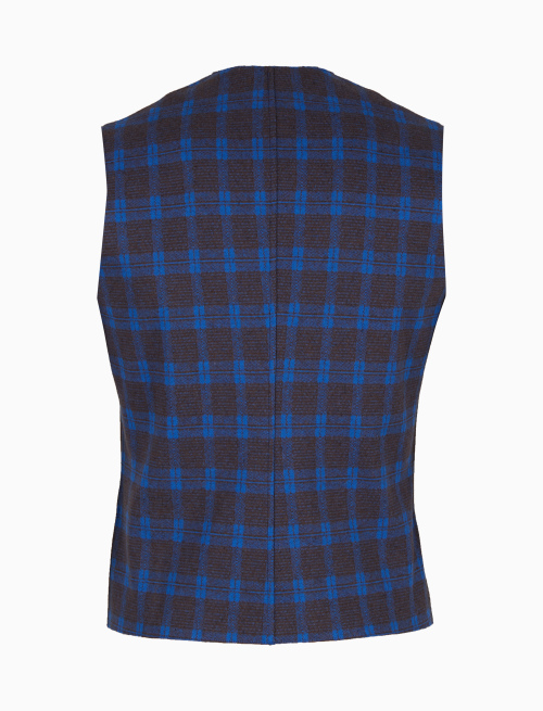 Men's blue tartan-patterned vest - Clothing | Gallo 1927 - Official Online Shop