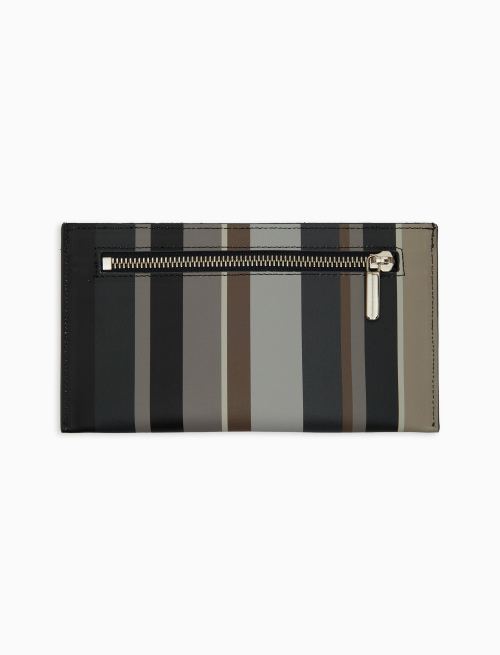 Portafoglio piatto unisex pelle nera righe multicolor - Pelletteria | Gallo 1927 - Official Online Shop