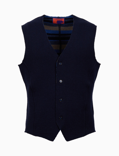 Men's plain blue wool vest - Clothing | Gallo 1927 - Official Online Shop