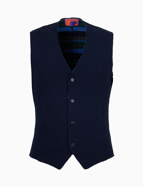 Men's plain blue wool vest - Jackets and vests | Gallo 1927 - Official Online Shop