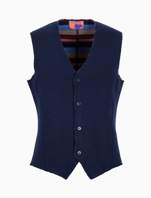 Men's plain blue wool vest - Clothing | Gallo 1927 - Official Online Shop
