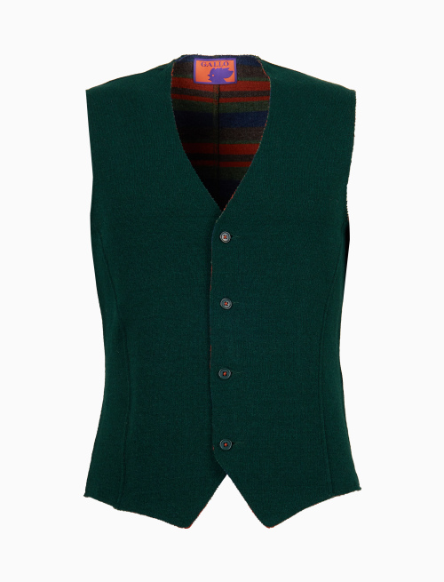 Men's plain green wool vest - Jackets and vests | Gallo 1927 - Official Online Shop