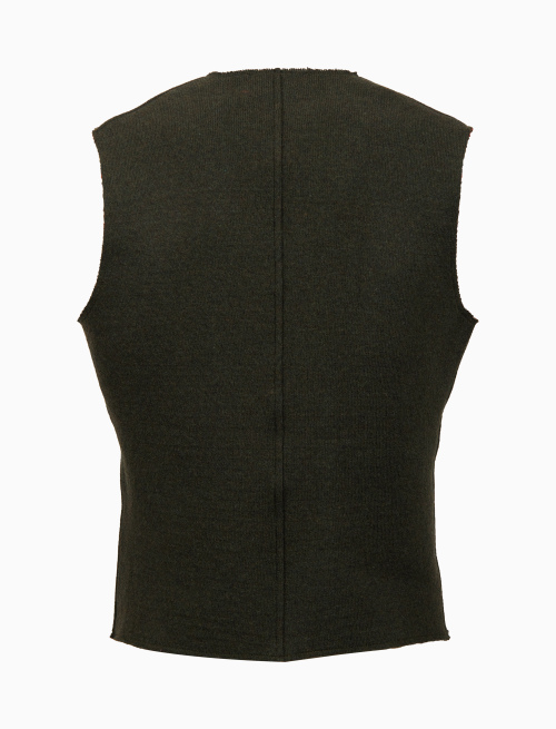 Gilet uomo lana verde tinta unita | Gallo 1927 - Official Online Shop