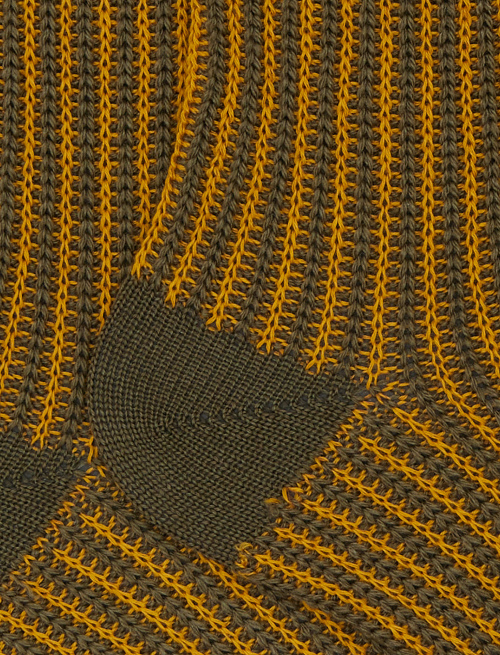 Calze corte unisex lana, seta e cashmere verde righe verticali | Gallo 1927 - Official Online Shop