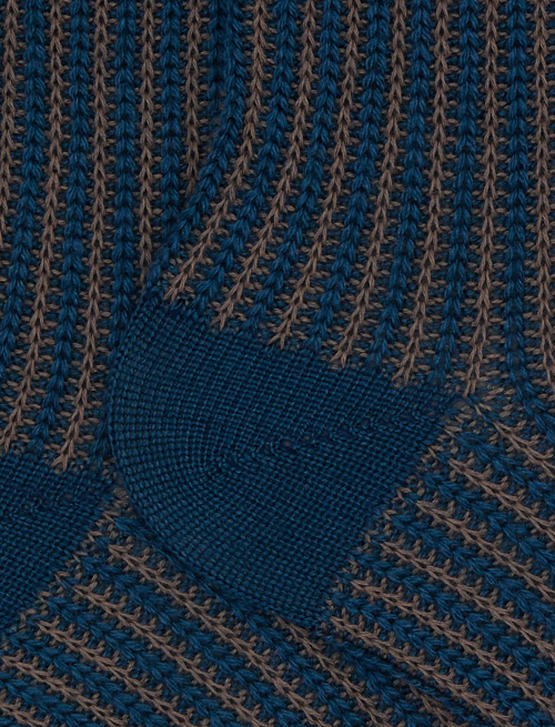 Calze corte unisex lana, seta e cashmere verde righe verticali | Gallo 1927 - Official Online Shop