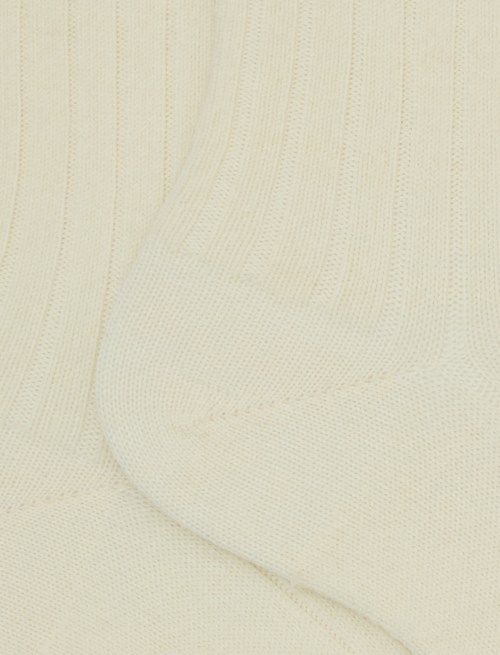 Calze corte donna lana bianche a coste tinta unita - Donna | Gallo 1927 - Official Online Shop