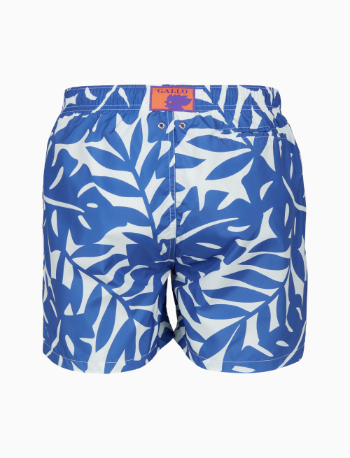 Boxer mare uomo fantasia foglie bicolor azzurro - Mare | Gallo 1927 - Official Online Shop
