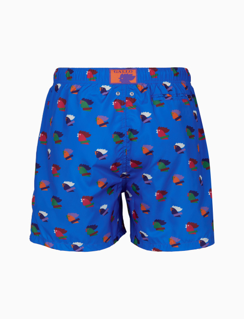 Boxer mare uomo fantasia galli multicolore azzurro - Mare | Gallo 1927 - Official Online Shop