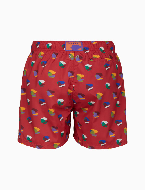 Boxer mare uomo fantasia galli multicolore rosso - Mare | Gallo 1927 - Official Online Shop