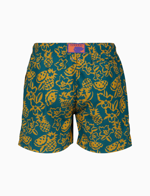 Boxer mare uomo fantasia fiori ananas e angurie azzurro - Mare | Gallo 1927 - Official Online Shop