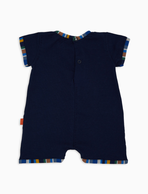 Tutina bambino cotone tinta unita tasche righe multicolor blu - Abbigliamento | Gallo 1927 - Official Online Shop
