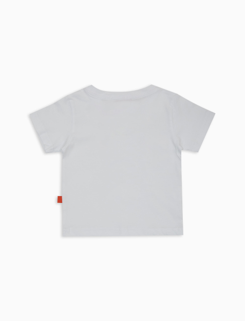 T-shirt bambino cotone tinta unita ricamo barca a vela bianco - Abbigliamento | Gallo 1927 - Official Online Shop