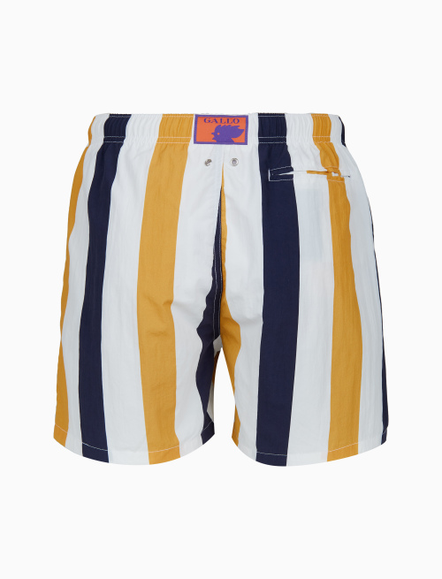 Men's blue swimming shorts with tricolour stripes - Beachwear | Gallo 1927 - Official Online Shop