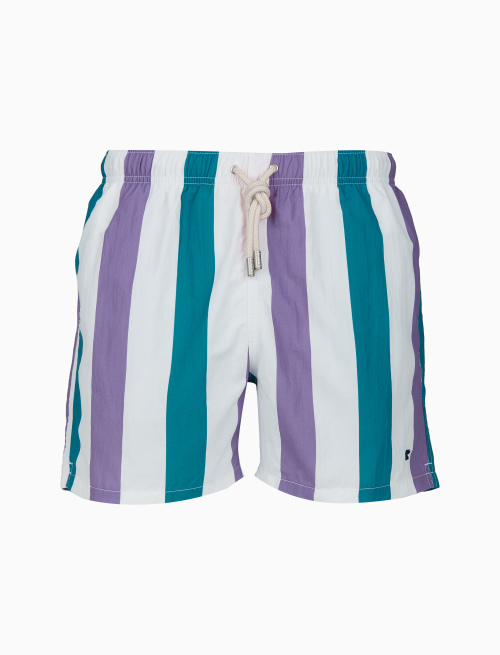Boxer mare uomo righe tricolor viola - Beachwear | Gallo 1927 - Official Online Shop