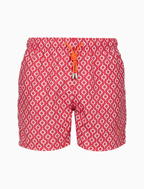 Men's fuchsia swimming shorts with diamond motif - Beachwear | Gallo 1927 - Official Online Shop
