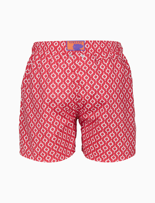 Men's fuchsia swimming shorts with diamond motif - Beachwear | Gallo 1927 - Official Online Shop