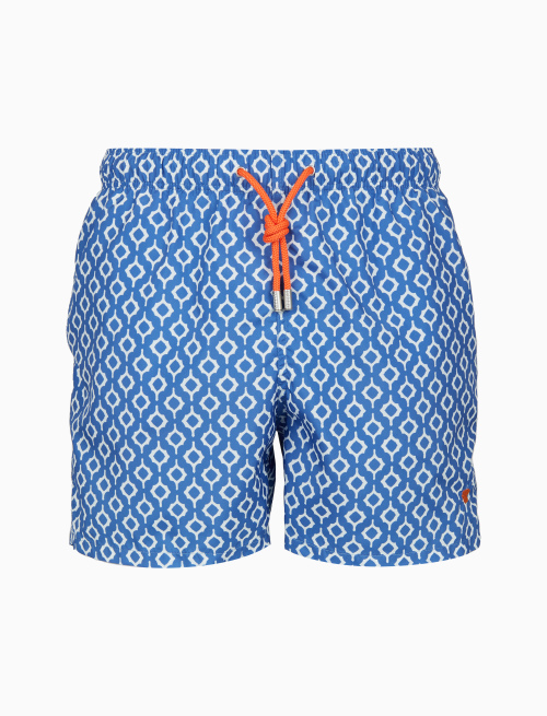 Men's light blue swimming shorts with diamond motif - Beachwear | Gallo 1927 - Official Online Shop