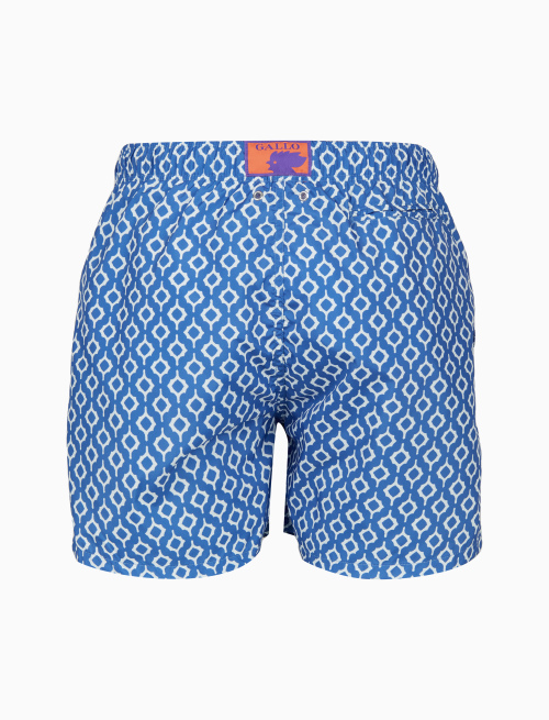 Men's light blue swimming shorts with diamond motif - Beachwear | Gallo 1927 - Official Online Shop