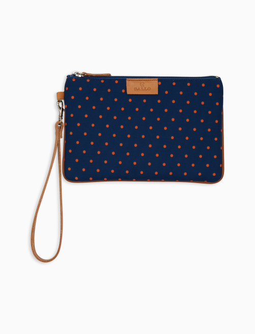 Contemporary blue unisex pouch with polka dot pattern - Accessories | Gallo 1927 - Official Online Shop