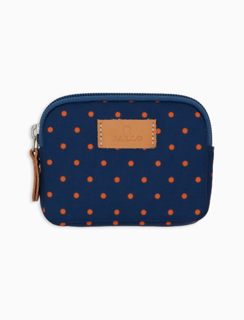Small blue unisex pouch with polka dot pattern - Polka Dot | Gallo 1927 - Official Online Shop