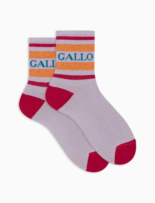 Unisex short cotton and lurex socks with two-tone stripe pattern - Short | Gallo 1927 - Official Online Shop