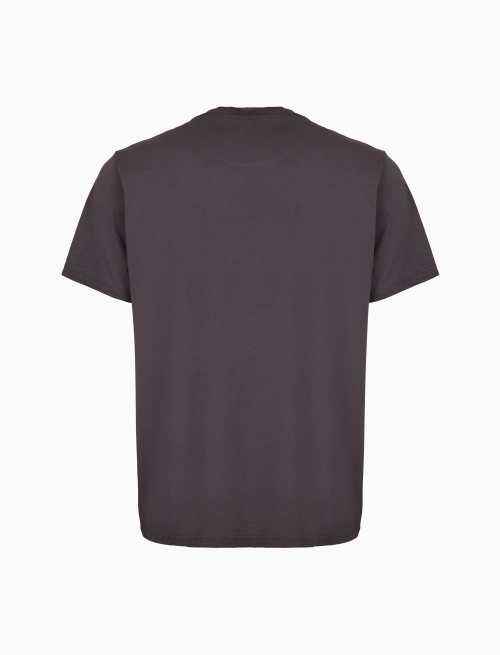T-shirt girocollo unisex cotone tinto capo tinta unita marrone - T-Shirts | Gallo 1927 - Official Online Shop