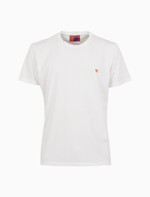 T-shirt girocollo unisex cotone tinto capo tinta unita bianco - T-Shirts | Gallo 1927 - Official Online Shop