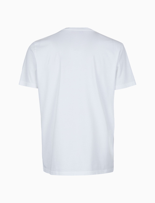 Unisex plain white garment-dyed cotton T-shirt with crew-neck - Clothing | Gallo 1927 - Official Online Shop