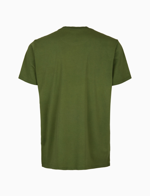 T-shirt girocollo unisex cotone tinto capo tinta unita verde - T-Shirts | Gallo 1927 - Official Online Shop