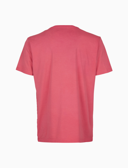 Unisex plain red garment-dyed cotton T-shirt with crew-neck - Clothing | Gallo 1927 - Official Online Shop